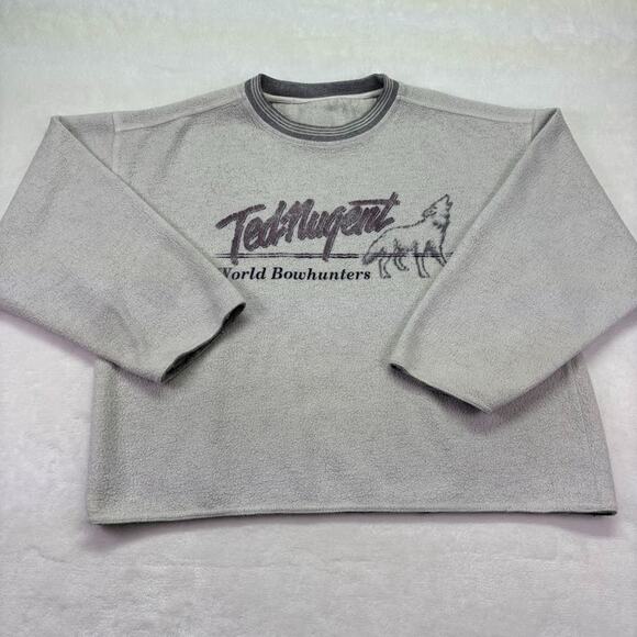 Ted Nugent World Bowhunters Exposed Seam Distressed Vintage Sweatshirt Size L - Picture 1 of 14